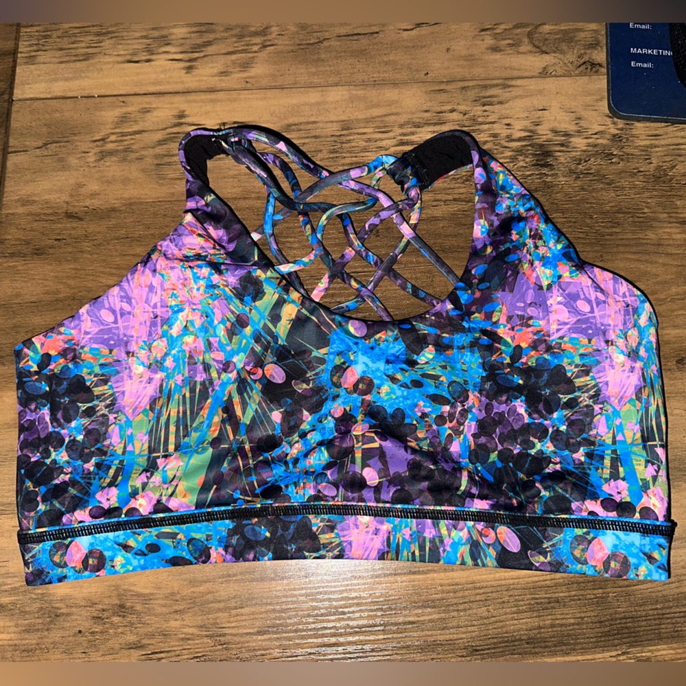 Colorful Strappy Sports Bra